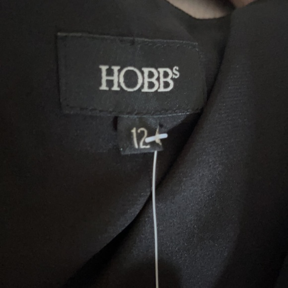 NWT Hobbs Black Silk Georgette cap sleeve dress 8 - Picture 8 of 14